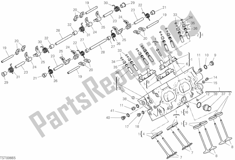 All parts for the Rear Head of the Ducati Superbike Panigale V4 S Thailand 1100 2019